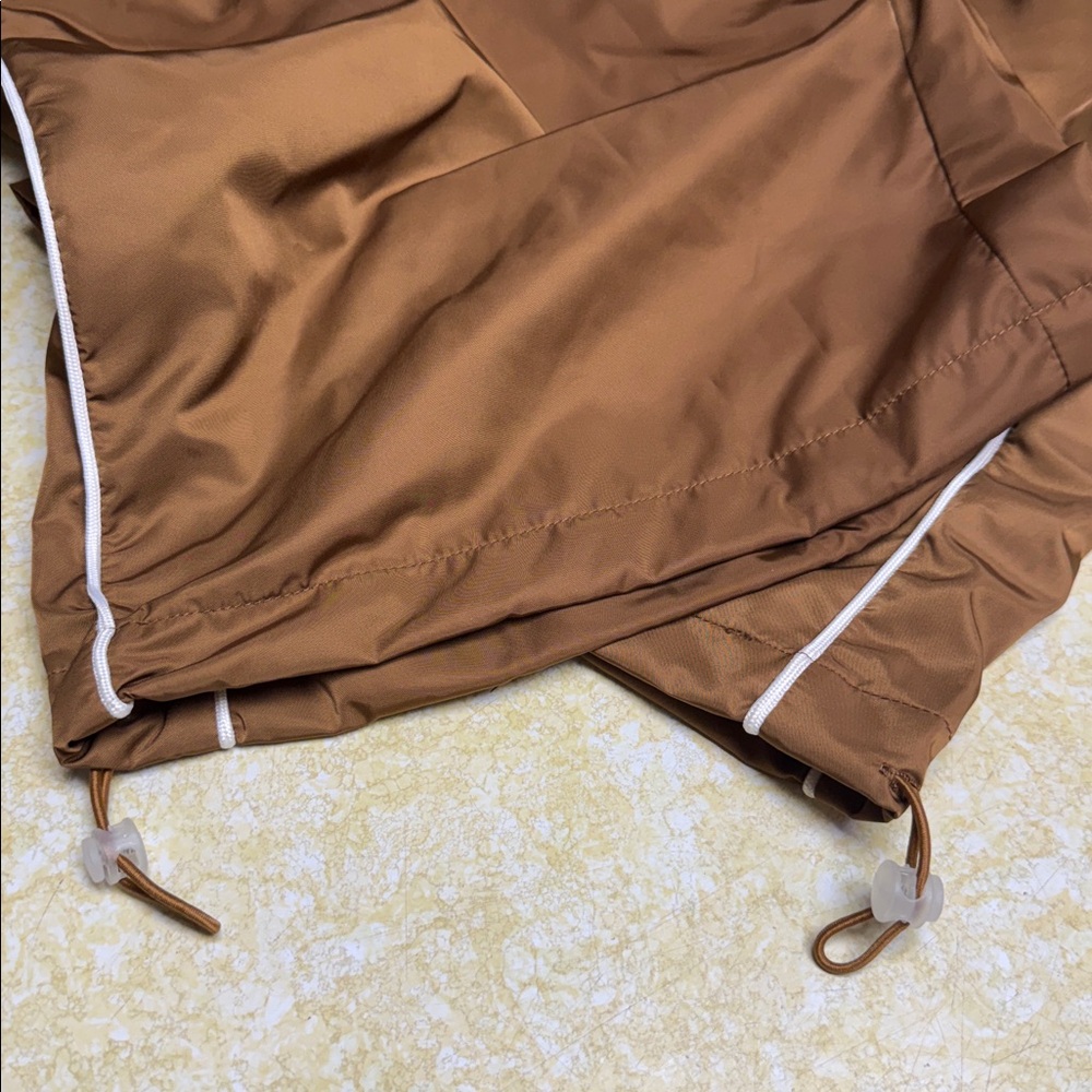 NWT Brown Wide Leg Track Pants with White Piping - Picture 3 of 4
